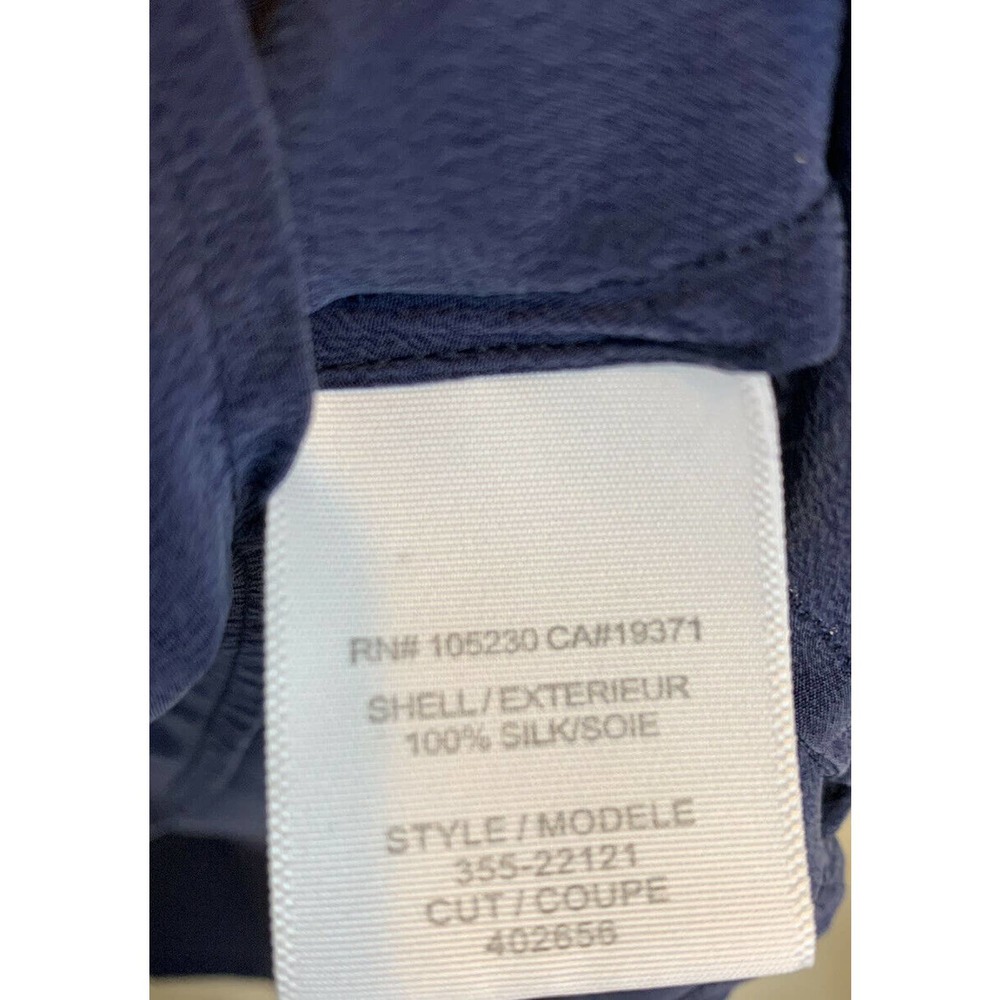 Women's Joie Silk Navy Blue Short Sleeve Braided Scoop Neck Shirt Top Size XS - Picture 6 of 7